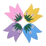 LIFKOME 4 Stk. Teiliges Besteckhalter Ostern Blumenmuster aus Robustem Pflegeleichtem Stoff Wiederverwendbare Bestecktaschen für Familienfeiern Partys Hochzeiten und Festliche
