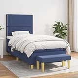 ULUYYUC Boxspringbett, Doppelbett/Einzelbett Gartenbett Bettgestell Schlafbett Geeignet für Wohnzimmer Wohnbereich Zimmer Mieten Schlafzimmer mit Matratze Blau 80x200 cm Stoff