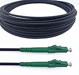 Elfcam® - 20m Gepanzerte Glasfaserkabel LC/APC auf LC/APC Stecker, Simple Singlemode 9/125μm OS2 Patchkabel, Schwarz (20M)