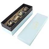 HERCHR Japanische Teetasse Keramik, Chinesische Teetassen, Asiatische Teetassen, 4-teiliger Satz Keramikbecher, Keramik-Teetassenset, Japanische Teetasse-Geschenk-Set, Sake Cups Teetassen