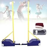 Tragbarer Multi-Sport-Netzständer mit verstellbarer Höhe und Rädern für Volleyball und Badminton, einfache Einrichtung und Mobilität