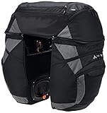 VAUDE Fahrradtasche für Gepäckträger Karakorum Pro 68L Schwarz, stylische Gepäckträgertasche, 100% wasserabweisend, Gepäckträgertasche hinten, einfache Befestigung