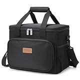 Lifewit Kühltasche, 15 l (24 Dosen), Kühltasche, Kühltasche, für Mittagessen/Arbeit/Schule/Strand/Picknick (schwarz)