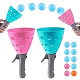 LIVESTN Fangballspiel, Fangbecher Ballspiel mit 2 Fangbechern und 10 Bällen, Fang den Ball Wurfspiel, Outdoor Spiele für Kinder, Für Garten, Park oder Strand, Outdoor Fun Party Game Spielzeug (B)