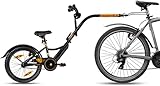 PROMETHEUS BICYCLES Fahrradanhänger Kinder | Tandem Fahrrad Kinder | Fahrrad Anhänger Kinder 18 Zoll Trailerbike Nachläufer ab 5-10 Jahre Schwarz