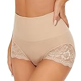 SURE YOU LIKE Shapewear Damen Miederhose Bauchweg Figurformender Body Shaper Shapewear Miederslip Unterwäsche für Damen,Beige,Tag XL Size EU(48)