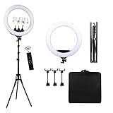 Luminate 56cm / 22 Zoll Ringlicht mit Stativ für professionelle, großflächige Beleuchtung, Werbevideos, Portraitfotografie
