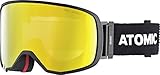 Atomic Unisex All Mountain-Skibrille Revent L FDL Stereo OTG, für Brillenträger, für mäßige Lichtverhältnisse, Large Fit, Live Fit-Rahmen, FDL-Doppelscheibe, schwarz/gelb Stereo, AN5105446