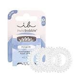invisibobble Power Crystal Clear, Durchsichtig Spiral Haargummi für Dickes Haar & Aktiven Lebensstil, HAIRLOVETECH™ Technologie, starker Halt & Komfort, ideal für Damen & Herren, 3 Stück