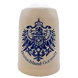 EVERSTYLE® Deutschland Bierkrug 0,5L – Handgefertigter Steinkrug mit körniger Oberfläche – Bierseidel für Zuhause, Party & jeden Anlass – Geschenk für Männer, Vater & Bierliebhaber