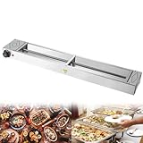 Wärmelampe Küche, Edelstahl Infrarot Speisenwärmer Lampe mit Lüftungsschlitze, Hängend Lebensmittel Wärmelampe für Buffet Barbecue, 30-85℃ Temperatur Einstellbar Wärmelampe für Essen(Size:6