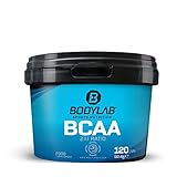 Bodylab24 BCAA 120 Kapseln, 1200mg BCAA im Verhältnis 2:1:1 je Portion, enthält L-Leucin, L-Isoleucin und L-Valin, einfach in der Dosierung durch praktische Kapselform