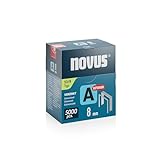 NOVUS TOOLS Feindrahtklammern 8 mm 'superhart', 5000 Tacker-Klammern vom Typ 53/8, Großverpackung, Heftmittel für Stoffe, Gewebe und Maschendraht