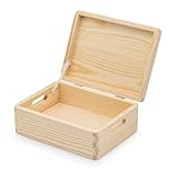 Amari ® Personalisierte Erinnerungsbox aus Holz | M mit Griff - 30 x 20 x 20 cm | Individuelles Hochzeitsgeschenk Erinnerung Hochzeit