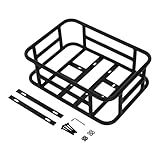 Fahrradkorb Hinten Max. Tragfähigkeit: 25kg Fahrradkörbe aus Metall für Gepäckträger Hinten - Feste Montage Schwarz