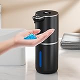 Amyzavls Seifenspender Automatisch,380ml Elektrischer Seifenspender mit Digitalanzeige,Wandbefestigung,Berührungslos,USB Wiederaufladbar für Bad,Küche