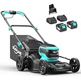 YARDCARE Akku Rasenmäher (bis 675 m², 41cm Schnittbreite, inkl. Mulchkeil&45L Fangsack, Anzeige) 36V, Brushless, 7-stufige Höheneinstellung, Höhenverstellbarer&klappbarer Griff, 2 Akkus & 2 Ladegerät