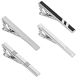 Molain Herren Krawattennadel, 4 Stück Krawattenklammer Edelstahl, Tie Clip Set Klassische Krawattennadeln Tie Clips für Hochzeit Business für Hochzeiten Party Meeting Freund Geschenk