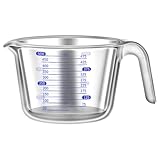 TOVINANNA Glas messbecher Hitzebeständig Bruchsicher Große Kapazität mit Skala Spülmaschinenfest für Milch Kaffee Backen Mixen