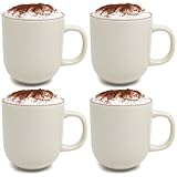 com-four® 4x Kaffeetasse XL - Kaffeebecher groß, im zeitlosen Design - 500 ml Kaffeepott - Jumbotasse mit Henkel für Heißgetränke, Kakao, Tee, Glühwein - spülmaschinengeeignet