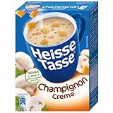 Heisse Tasse Champignon-Creme Suppe 12er Pack (12 x 450 ml), In nur 2 Minuten fertig – Der perfekte Suppen-Snack für Pilzliebhaber