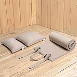 JEMIDI Saunakissen Set - Sauna Kopfstütze und Sitzunterlage - Sauna Set - Sauna Rückenlehne - Geschenke Sauna - Ideal für Sauna, Garten und Schwimmbad - Bequem und Waschbar