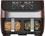 Instant Vortex Plus Doppelkorb mit ClearCook - 7.6L Digitale Heißluftfritteuse, Edelstahl, 8-in-1 Smarte Programme - Fritieren, Backen,Braten, Grillen, Dehydrieren, Aufwärmen, XL Kapazität -1700W