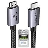 UGREEN HDMI 2.1 Kabel 8K 60Hz 4K 240Hz 165Hz 144Hz 120Hz 48Gbit/s High Speed, 2.1 Ultra HD eARC HDR 10+ HDCP 2.3 Dolby Vision VRR kompatibel mit TV/PS5/PS4/ Xbox-Serie X/Monitor/Laptop(2M)