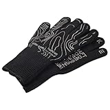 Grillhandschuhe, isoliert, verbrühungssicher, hitzebeständige Grillhandschuhe, für Outdoor-Grillen, Pizza, Feuer, Backen, Fritteuse, Fleisch, Lebensmittel
