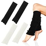 ZOCONE 2 Paar Gestrickte Stulpen für Damen und Mädchen - Beinstulpen für Stiefel, Winter, Häkelstulpen, Beinwärmer für Feste Kleidung - Alle Jahreszeiten (A)