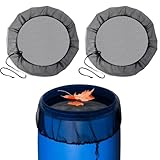 Satiskid 2 Stück Regentonnen Netz, Verstellbares Regentonnennetz, ​​95 cm​​ Regentonne Abdeckung mit Zugkordel, Schutznetz Regentonne, Sieb Gegen Blätter, Insekten und Müll