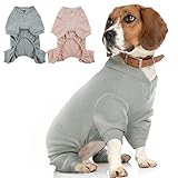 Hunde Kleidung Kleine Mittelgroße Große Hunde Jacke, Warm Hundeoverall mit Beinen, Schöne Hunde Schlafanzug Hund Beruhigungsweste Hunde Erholungsanzug für hundebody nach Op, Grau, XXL