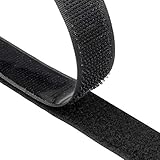 Klettband Selbstklebend 8 Meter Extra Stark, Doppelseitig Klebende mit Klettverschluss 20mm Breit Selbstklebendes Klebepad (Schwarz)