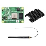 Waveshare Pi Compute Module 4 Comes with an Official Raspberry Pi CM4008000 (Without Wireless, 8GB RAM, Lite Version), an Antenna Kit and a HEATSINK (3 Items)