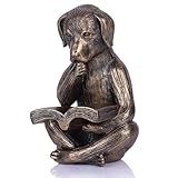 oliruim Dekofiguren für Lesehunde, skurrile Kunstharz-Statuen, Vintage-Tierstatuen, Nick Nacks für Regale, Dekoration, Lesezimmer, Bücherregal, Bibliothek, Büro, einzigartige Geschenke für