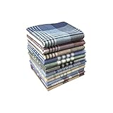 emlstyle Herren Taschentücher 100% Baumwolle Handkerchief mit Karomuster 12 Stück