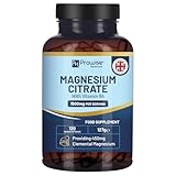 Magnesiumcitrat-Kapseln 1500 mg mit Vitamin B6 | 120 vegane Kapseln | 450 mg elementares Magnesium | Hochwirksames Magnesiumpräparat für Frauen und Männer | Kapseln, keine Tabletten von Prowise