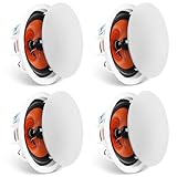 VEVOR 4er-Set ca. 20 cm Deckenlautsprecher, 100 W, Decken- und Wandeinbaulautsprechersystem mit 8 Ω Impedanz 89 dB Empfindlichkeit, für Zuhause, Küche, Wohnzimmer, Schlafzimmer oder überdachte Verande