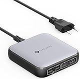 NOVOO USB C Ladegerät 65W Slim Wandladegerät Duale USB-C Ports (65W Max),4 Port USB C Netzteil Schnellladegerät für USB C Laptops, MacBook Pro/Air,iPad Pro, iPhone 15, Galaxy, Pixel und mehr