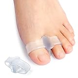 Promifun Bunion Corrector, Zehentrenner mit 2 Schlaufen, 10er Pack Gel Zehenkorrektor (10 Stück (1er Pack, Clear)