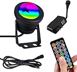 Richsing LED Strahler 12W RGB LED Strahler Außen Mit Fernbedienung, 16 Farben Farbwechse Gartenbeleuchtung Spotlight, IP67 Wasserdicht LED Spots für Poolbeleuchtung, Hinterhof, Garage, Flur