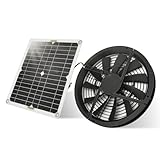 Ejoyous Solarpanel Lüfter Kit, 100 W Wasserdichter Solarlüfter Solarbetriebener Ventilator Runder Solarpanel Abluftventilator für Gewächshäuser Haustierhäuser Schuppen Hühnerställe Hundehütten