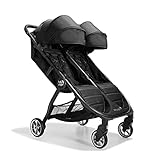 Baby Jogger City Tour 2 Double Geschwisterwagen Zwillingswagen für Reisen | leichter, zusammenklappbarer und tragbarer Zwillingsbuggy | Pitch Black (Schwarz)