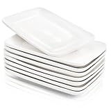 Foraineam Set mit 8 Stück Rechteckige Porzellanteller 8inch...