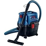 Bosch Professional Nass-/Trockensauger GAS 15 (1.100 Watt, inkl. 1x 3m Schlauch, Rohre (2 Stück), Bodendüsen-Set, Krümmer, im Karton)