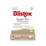 Blistex, Protect + Plus Lippenbalsam, ultra-schützend, für trockene und rissige Lippen, mit Aloe Vera, Bienenwachs und Jojoba, enthält UVA-/UVB-Sonnenfilter SPF 10 - im Stick