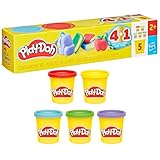 Play-Doh 5er-Pack Schulspaß Set, 85g-Dosen, Vorschulspielzeug für Kinder ab 2 Jahren, Schulpreise, Spielknete, zum Kneten & Spielen