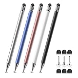 Bopomofo Tablet Stift (5 Stück),2 in 1 Touchscreen Stift,Stift für Tablet,Kompatibel Mit Handy,iPad, Android,Stift für Alle Touchscreens (Silber/Blau/Roségold/Weiß/Schwarz)