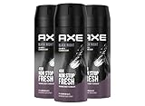 Axe Bodyspray Black Night Deo ohne Aluminium sorgt 48 Stunden lang für effektiven Schutz vor Körpergeruch 150 ml 3 Stück