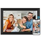 Digitaler Bilderrahmen WiFi 10,1 Zoll 1280x800 IPS LCD Touchscreen, Eingebauter 32GB Speicher Auto-Rotat, Teilen Sie Momente sofort über Frameo App von überall, Schwarz